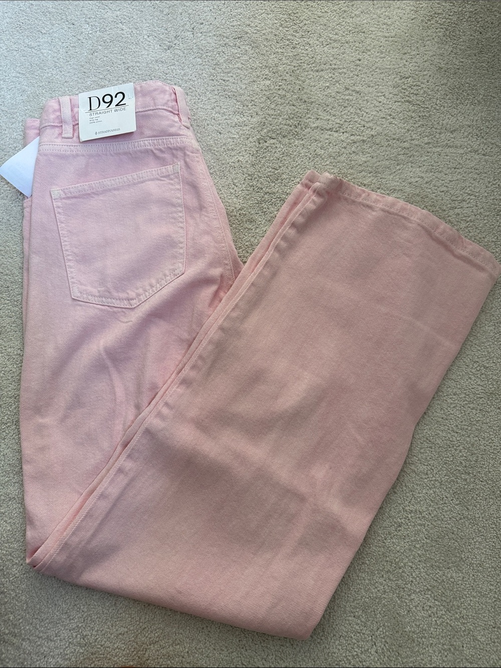 stradivarius Pastel Pink Wide Straight Leg Jeans - Aug NEW 2026 Collection